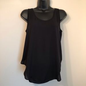 Banana Republic Black sheer tunic blouse XSP NWOT